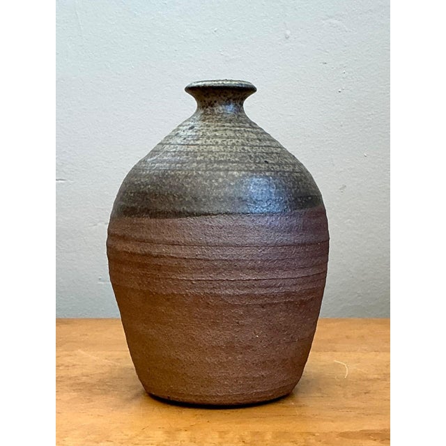 Vintage Textured Studio Pottery Vase For Sale In West Palm - Image 6 of 16