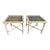 Pair Vintage Faux Bamboo Glass Top Tables For Sale