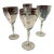 Vintage Floral Etched Clear Wine Glasses Set of 4 For Sale