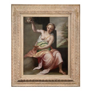 Jacopo da Empoli, Temperance, Oil on Canvas, Late 16th Century, Framed For Sale