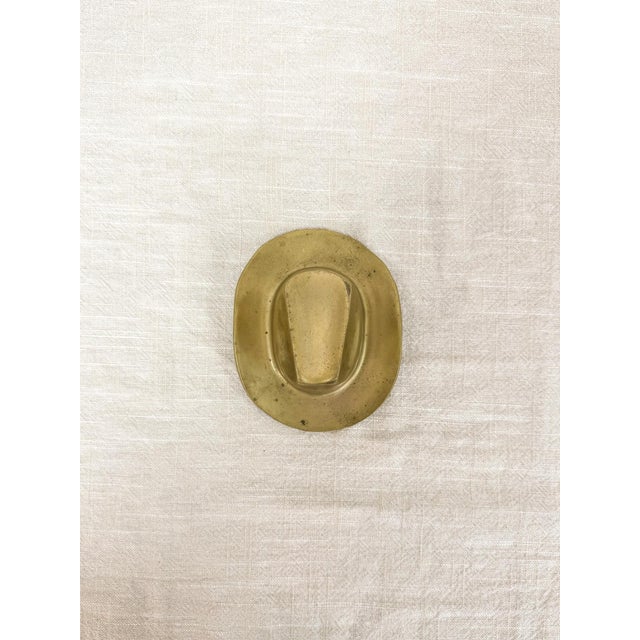 Vintage Brass Cowboy Hat Ashtray Western Decor Collectible MCM Home Decor For Sale - Image 4 of 6