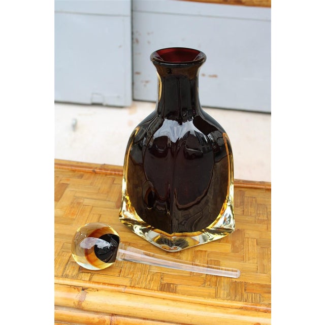 Large Sommerso Murano Glass Bottle by Flavio de Poli, 1960s For Sale - Image 6 of 12