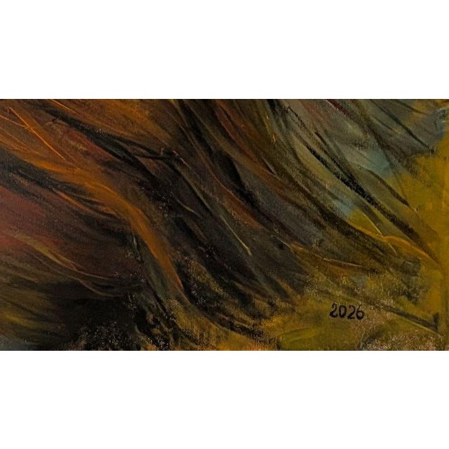 Paint Tetiana Andriyovych Roar of the Lion – Original Oil Painting on Canvas Contemporary Art Animals For Sale - Image 7 of 7