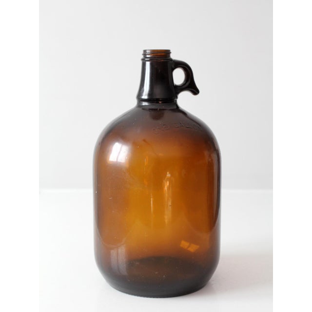 Vintage Mid-Century One-Gallon Amber Glass Jug For Sale - Image 10 of 16