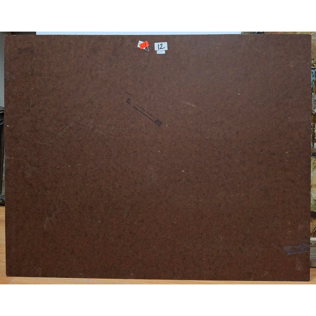 1950s Marcel Brisson "French Flower Vendor" Original Oil Painting C.1950 For Sale - Image 5 of 12