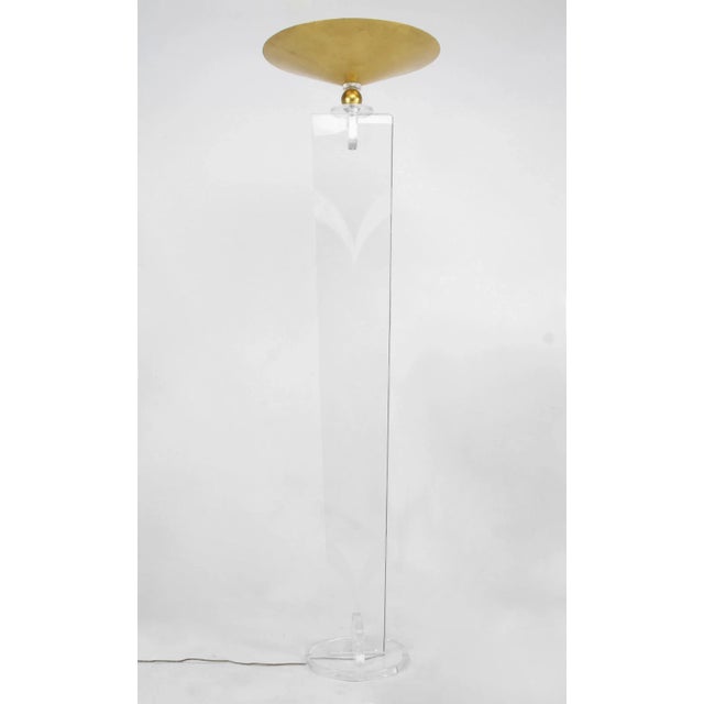 Art Deco Elegant Art Deco Revival Lucite Torchieres by Hivo Van Teal - a Pair For Sale - Image 3 of 9