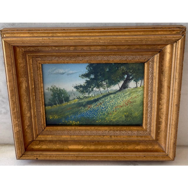 American Vintage Ronnie Wells Framed Painting For Sale - Image 3 of 8