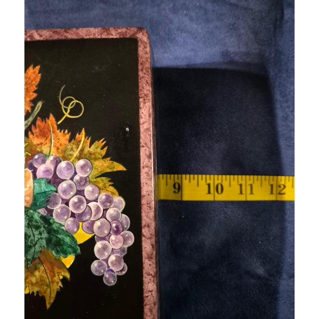 Mid 20th Century Italian Florentine Hand-Painted Faux Pietra Dura Wood Plaque by Ba Ro For Sale - Image 9 of 9
