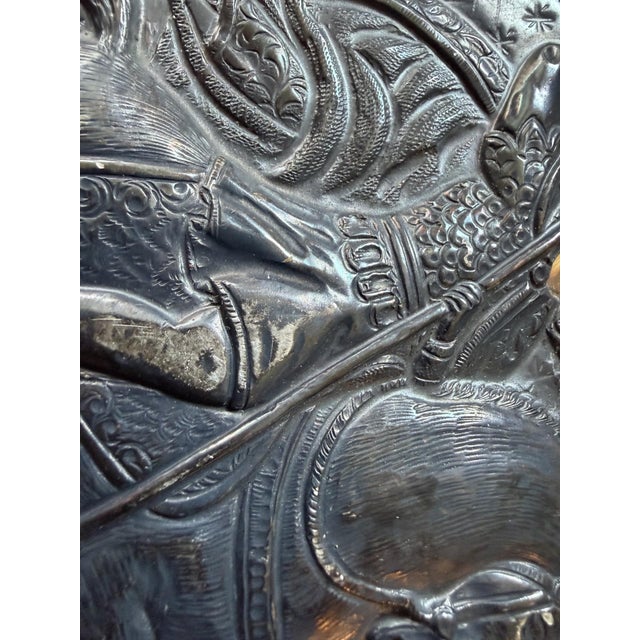 Metal Vintage Greek Orthodox 950 Fine Silver Riza Icon of St. George For Sale - Image 7 of 16
