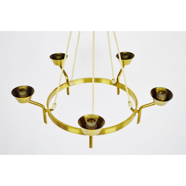 Antique Brass & Rope Chain 5 Light Chandelier Chairish