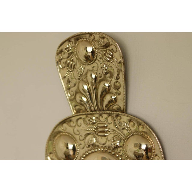 Gold Large Mid-Century Swedish Baroque Style Brass Sconces, Set of 2 For Sale - Image 8 of 18