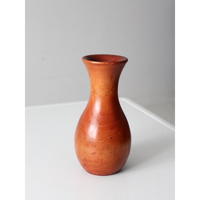 Mid-Century Modern Vintage Turned Wood Vase For Sale - Image 3 of 9