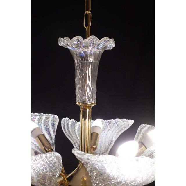 1980s Murano Chandelier Iridescent Leaves For Sale - Image 12 of 12