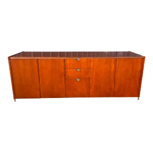 Mid Century Sunar Wood & Chrome Credenza