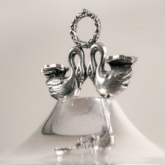 Large Empire Soup Tureen in Silver-Plated Alpaca with Handles and Swan Finials, 1920s For Sale - Image 4 of 4