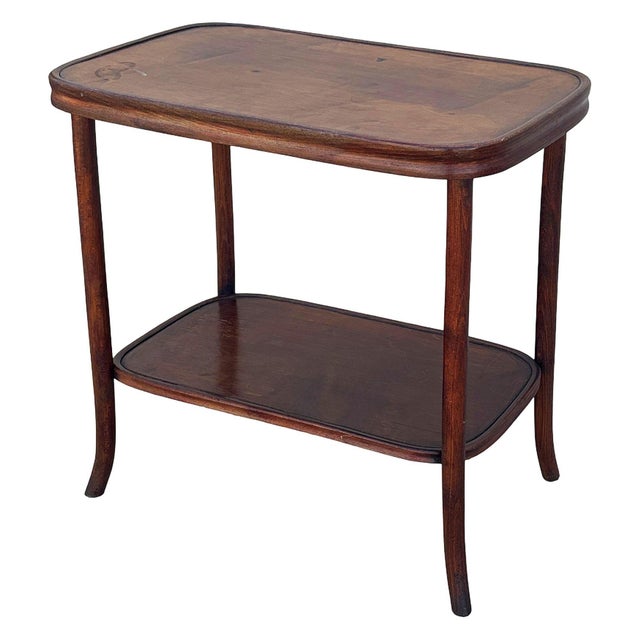 Early 20th Century Art Nouveau Bent Oak Side Table by Mundus Thonet For Sale - Image 4 of 9