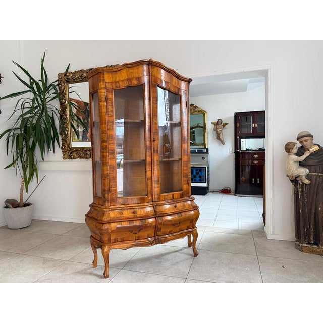 Baroque Display Cabinet in Walnut, 1980s For Sale - Image 4 of 12