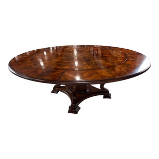 Hickory White Flame Mahogany Round Extension Dining Table For Sale