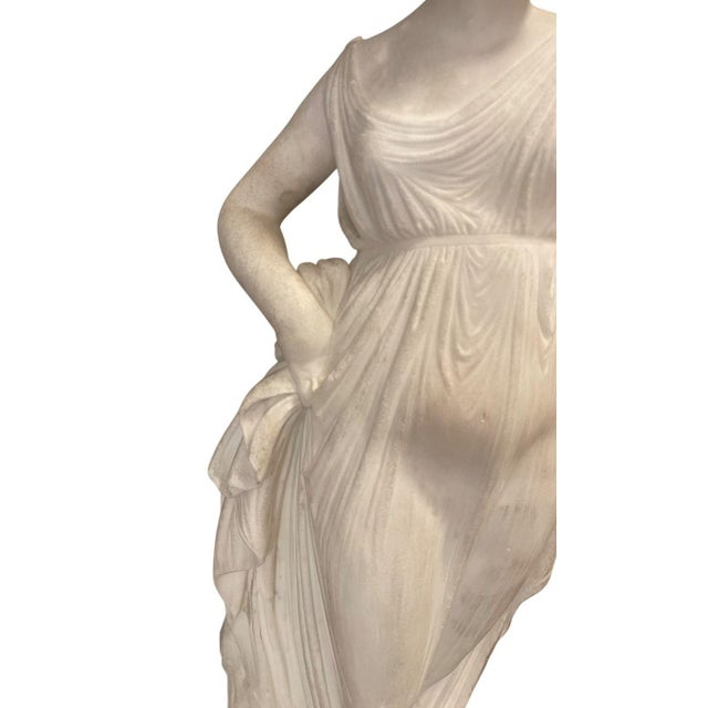 Stone 19th Century Carrara Marble Sculpture of Euphrosyne, One of the Three Graces. For Sale - Image 7 of 8