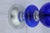 1990s Mid-Century Modern Cobalt Blue Glass Lamps Pair For Sale - Image 14 of 18