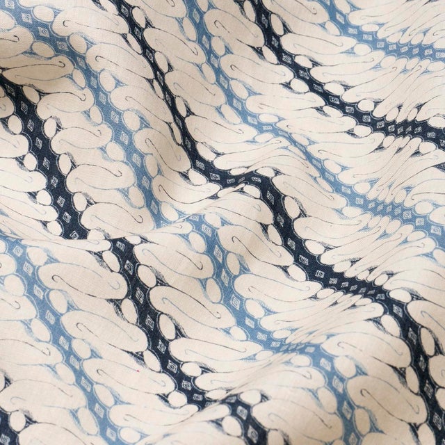 Schumacher SAMPLE - Schumacher X Rita Konig Ronnie Fabric In Blue For Sale - Image 4 of 5