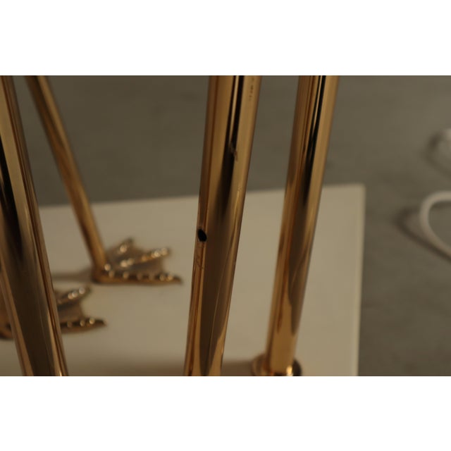 Large Brass Flamingo Floor Lamp with Sculptural Ginkgo Leaves, Italy, 1970s For Sale - Image 13 of 16