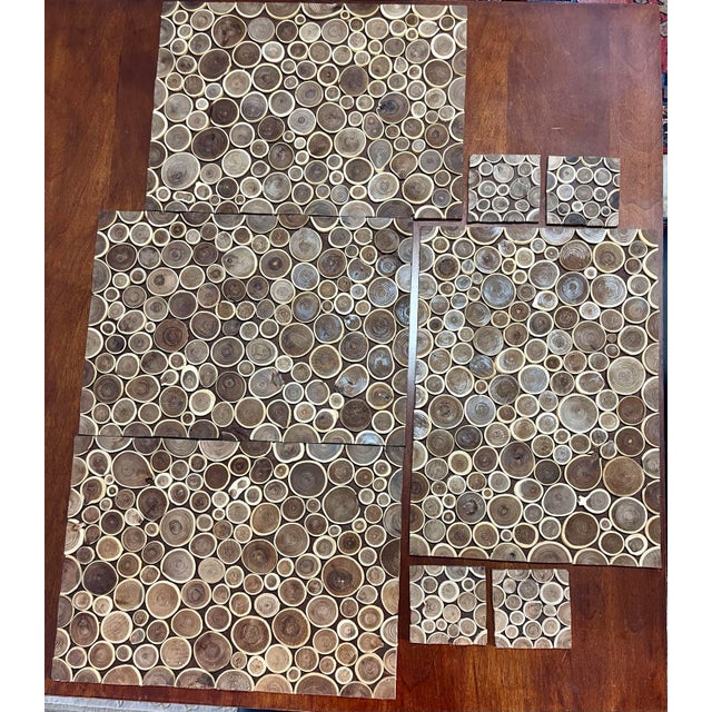 Wooden Placemats Rings on Felt Mats are Large 18" × 13" and Drink Coasters are 4" × 4" This beautiful set of 4 placemats...