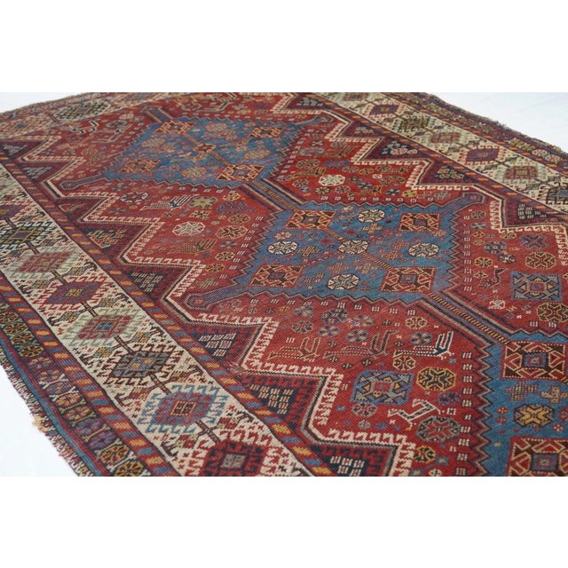 Antique Qashqai Rug 4'5'' x 7'7'' For Sale - Image 11 of 12