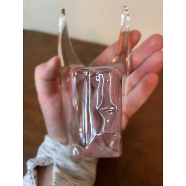 Vintage Daum France Signed Crystal Figurine Doberman Bull Head Paperweight For Sale In Philadelphia - Image 6 of 13