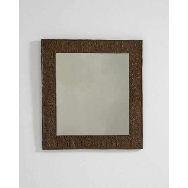 Arts & Crafts Copper Repoussé Mirror, Antique, France, Circa 1900 For Sale In Greensboro - Image 6 of 9