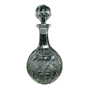 Vintage Anglia Decanter & Stopper by Nachtmann Round Crystal Glass Decanter Heavy Bottom