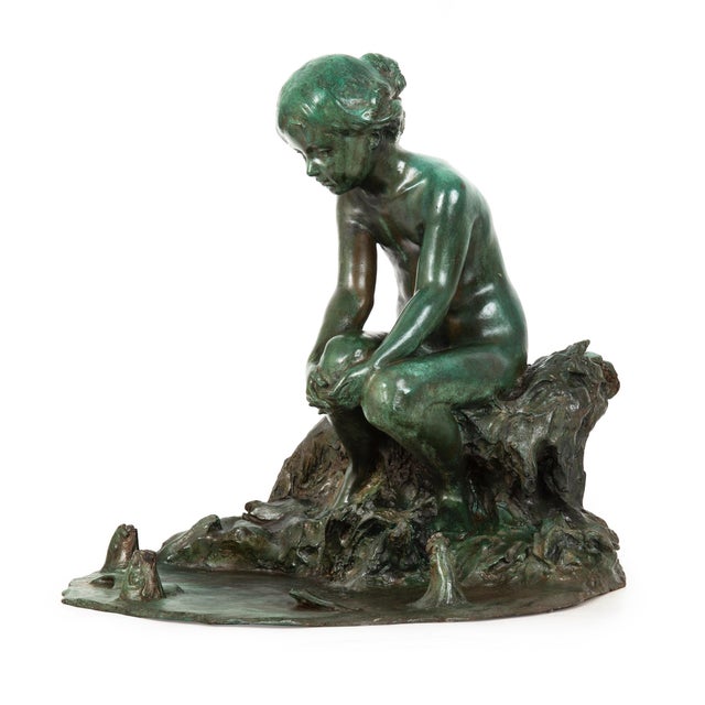 American American Bronze Sculpture Fountain “Undine” (1914) by Edward Berge For Sale - Image 3 of 18