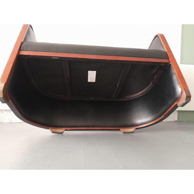 Black Art Deco Club Sofa from Studio Globe Wernicke, 1940s For Sale - Image 8 of 18