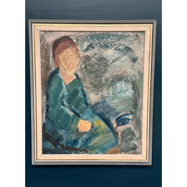 Gösta Falck, Woman, 1960s, Oil on Canvas, Framed For Sale - Image 11 of 14