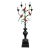 Antique French Tole Metal & Wood Table Lamp / Candelabra W/ Red Birds - 4 Arm For Sale