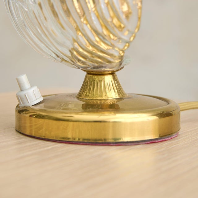 Art Deco 1930s Italian Murano Glass Leaf Table Lamp in the Manner of Barovier & Toso For Sale - Image 3 of 12