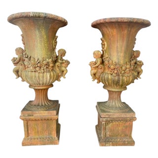 Tuscan Terracotta Vases, Set of 2 For Sale