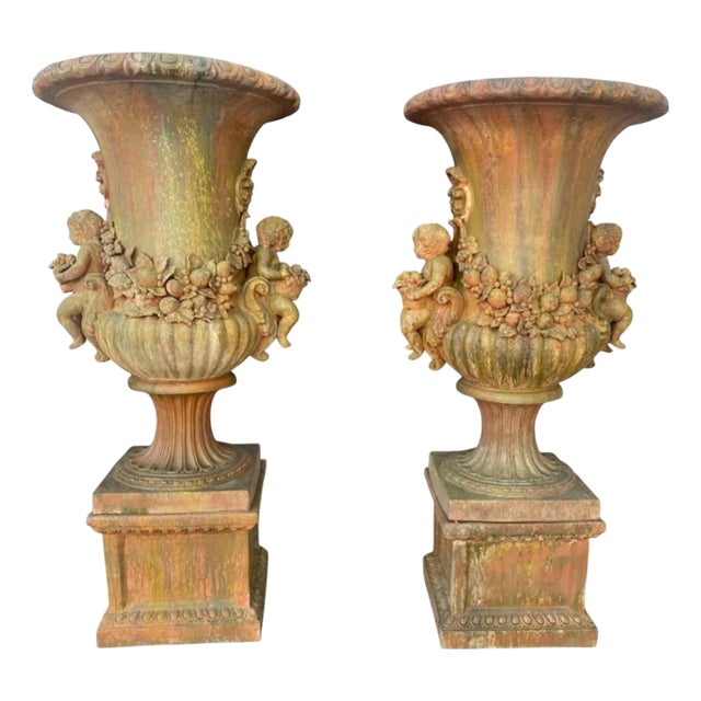 Tuscan Terracotta Vases, Set of 2 For Sale