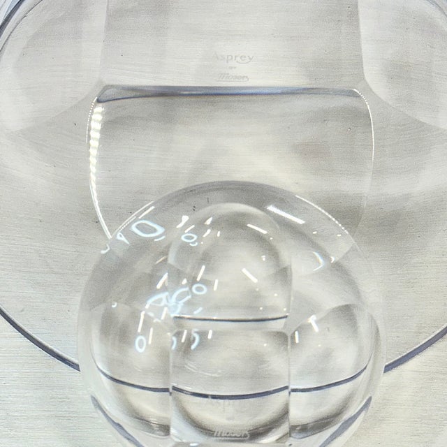 Metal Asprey London Crystal & Sterling Silver Caviar Server Set W/ Box For Sale - Image 7 of 7