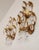 Mid-Century Regency Modern Boheme Shabby Chic Forged Gold Leaf Gilded Floral Two Light Sconce with Crystal Drops, Italy, 1950s, Set of 3 For Sale - Image 10 of 18