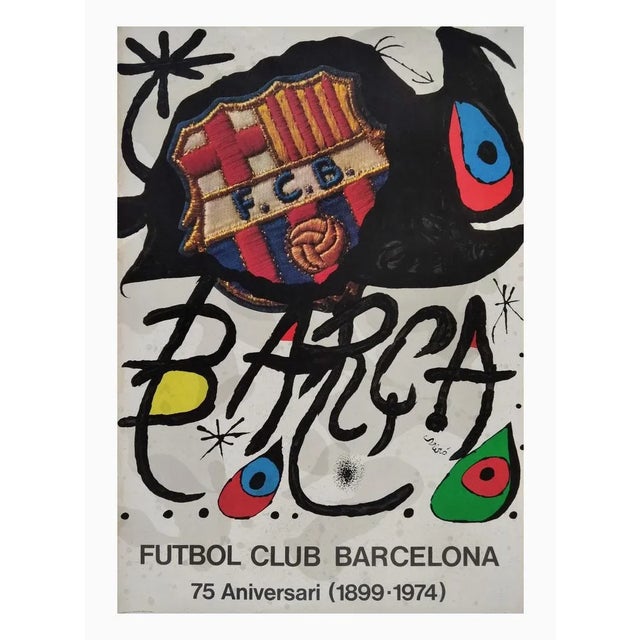 1970s Joan Miro, Football Club Barcelona, 75th Anniversary (1899-1974), 1974, Lithograph, Framed For Sale - Image 5 of 5