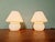 Pair of Murano glass mushroom lamps, 1970s. These transparent white glass lamps have pretty swirling patterns. They are in...
