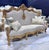 Textile 1990s Baroque Style Tan Sofa – French Design With Gold Leaf Details For Sale - Image 7 of 10