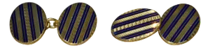 The Deakin: Deakin and Francis Signed Enamel Cufflinks in Yellow Gold, 2 Pieces