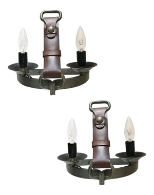 1960s Jacques Adnet "Belt" Sconces - a Pair