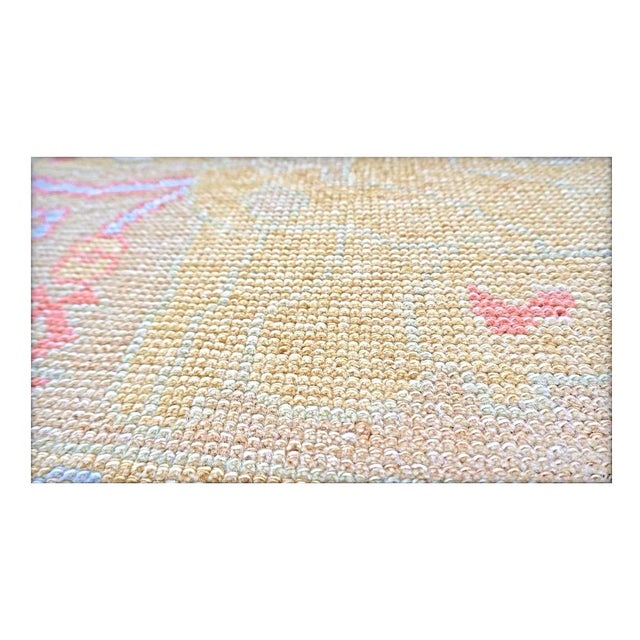 Ivory 21st Century Turkish Oushak Wool 9x11 Ivory, Yellow, & Rust Handmade Area Rug #1143837 For Sale - Image 8 of 9