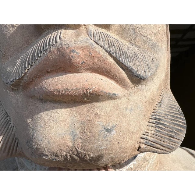 Sculpture Materials Large Statue of General of the Terracotta Army Emperor Qin, 1990s, Plaster For Sale - Image 7 of 18