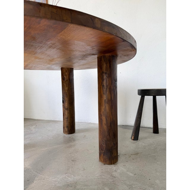 Constructivist Round Table in Walnut, 1950s For Sale - Image 18 of 18