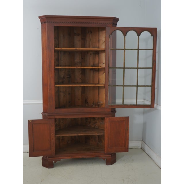Chippendale Antique American Cherry Country Chippendale Corner Cabinet For Sale - Image 3 of 17