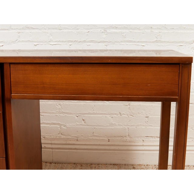 Wood Vintage 4 Drawer Mid Century Desk For Sale - Image 7 of 11